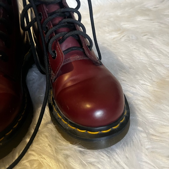 Dr Martens 1460 Lace up boots cherry red smooth leather - Picture 7 of 15